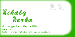 mihaly werba business card